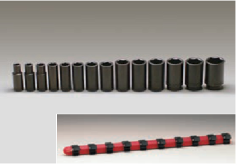1/2" Dr., 14 Pc. 6 Pt. Deep Impact Socket Set 3/8" - 1-1/4"-Wright Tools