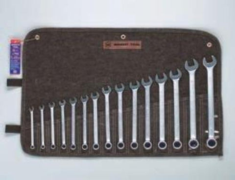15 Pc. 12 Pt. Metric Combination Wrench Set, 7mm-22mm-Wright Tools