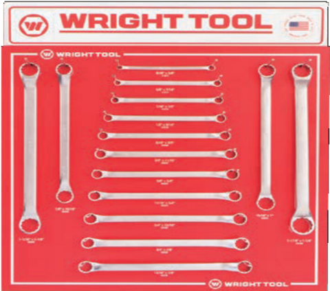 15 Pc. Fractional 12 Pt. Double Box End Wrenches-Wright Tools