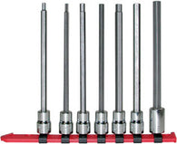 3/8" Dr. 7 Pc. Hex Bit Socket Set - Long Length, 1/8" - 3/8"-Wright Tools