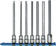3/8" Dr. 5 Pc. Metric Hex Bit Socket Set - Long Length, 4mm - 10mm-Wright Tools