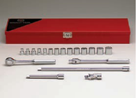 3/8" Dr., 19 Pc. 12 Pt. Std. Metric Socket Set, 6mm - 19mm-Wright Tools