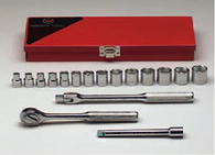 3/8" Dr., 17 Pc. 6 Pt. Std. Metric Socket Set, 6mm - 19mm-Wright Tools