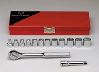 3/8" Dr., 14 Pc. Metric Socket Set, 6mm - 17mm-Wright Tools