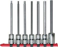 1/2" Dr. 7 Pc. Hex Bit Socket Set - Long Length, 1/8" - 5/8"-Wright Tools