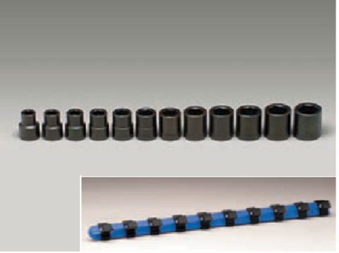 1/2" Dr., 12 Pc. 6 Pt. Std. Metric Impact Socket Set, 10mm - 21mm-Wright Tools