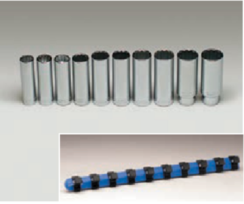 1/2" Dr., 10 Pc. 12 Pt. Deep Metric Socket Set, 16mm - 26mm-Wright Tools