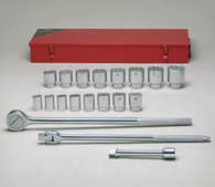 3/4" Dr., 19 Pc. 12 Pt. Std. Socket Set, 7/8" - 2"-Wright Tools