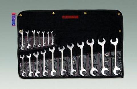 18 Pc. Open End, Double Angle 15 & 60 Degrees-Wright Tools
