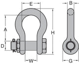 Peer-Lift Bolt, Nut & Cotter Anchor Shackles (RR-C-271F, Type IVA, Grade A, Class 3)-Peerless Industrial Group