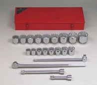 1" Dr., 21 Pc. 12 Pt. Std. Socket Set, 1-7/16" - 3-1/8"-Wright Tools