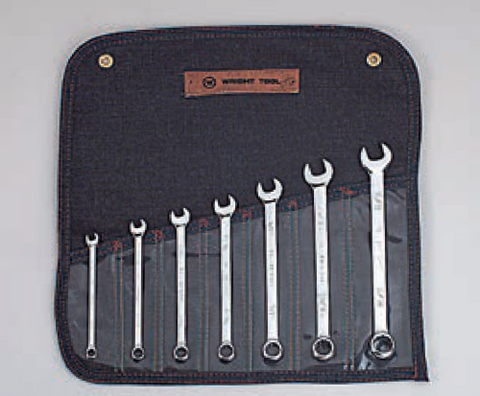7 Pc. Full polish Combination Wrench Set 1/4" - 5/8" 12 Pt.-Wright Tools