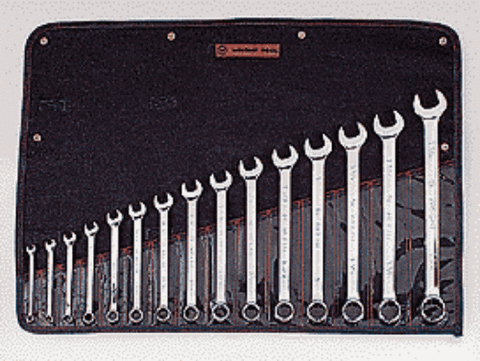 15 Pc. Full Polish Combination Wrench Set 5/16" - 1-1/4" 12 Pt.-Wright Tools
