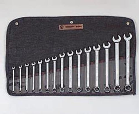 15 Pc. Full Polish Metric Combination Wrench Set, 7mm-22mm 12 Pt.-Wright Tools
