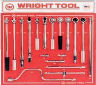 18 Pc. 1/2" Dr. Handles & Attachments-Wright Tools