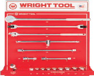 16 Pc. 3/4" Dr. 12 Pt. Sockets, Handles & Attachments-Wright Tools