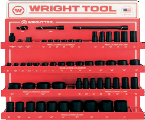 55 Pc. 1/2" Dr. 6 & 12 Pt. Standard & Deep Impact Sockets & Attachments-Wright Tools