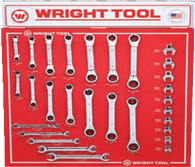 29 Pcs. Ratcheting Box Wrenches, Flare Nut Wrenches, & Open end Crowfoot Wrenches-Wright Tools