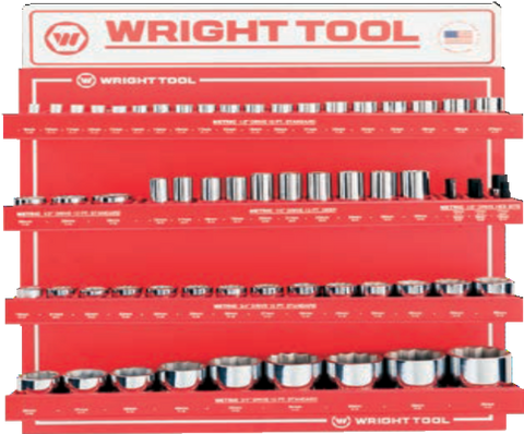 61 Pc.Metric 1/2" & 3/4" Dr. 12 Pt. Sockets-Wright Tools