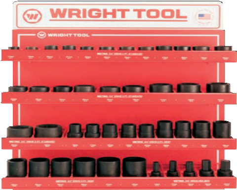 43 Pc. 3/4" Dr. 6 Pt. Standard and Deep Sockets-Wright Tools