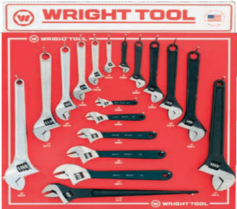 18 Pc. Adjustable Wrenches-Wright Tools