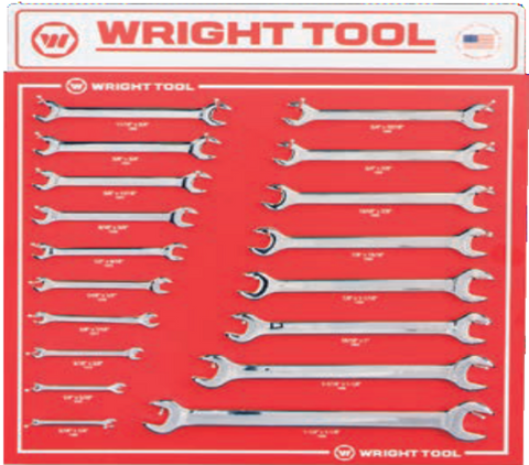 18 Pc. Fractional Open End Wrenches-Wright Tools