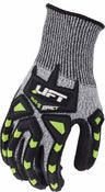 CUT 5 IMPACT, HiViz TPR’s, salt and pepper FIBERWIRE Liner, Crinkled Latex Palm EN388 3544-Lift Safety