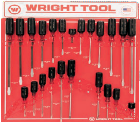 23 Pc. Large Cushion-Grip Handle Screwdrivers-Wright Tools