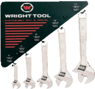 30 Pc. Adjustable Wrenches Chrome, 6 each size-Wright Tools