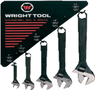 30 Pc. Adjustable Wrenches Black, 6 each size-Wright Tools