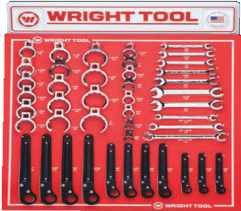 44 Pc. Crowfoot flare style and flare nut wrenches-Wright Tools
