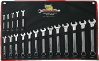 18 Pc. Full Polish Combination Wrench Set Metric (7mm to 24mm)-Cougar Pro